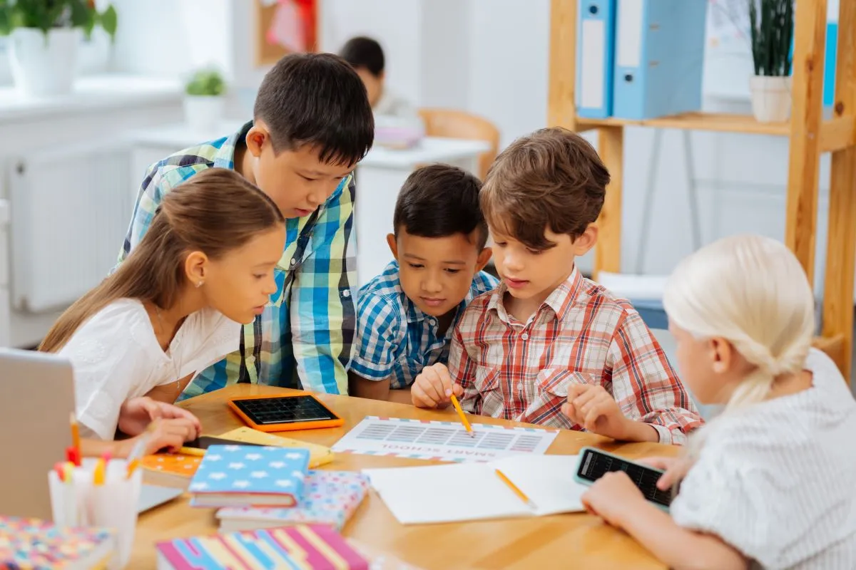 Expat children studying in Greece.